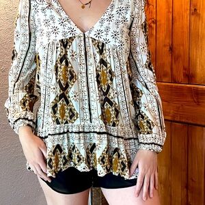 Free People multicolor tunic blouse